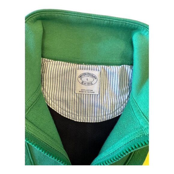 Brooks Brothers Half-Zip Pullover Fleece – L (Navy with Green and Yellow Detaili - Picture 2 of 5